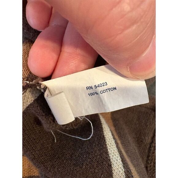 GAP Men's 2XL Brown Striped Short Sleeve Polo Shirt Casual - Picture 7 of 9